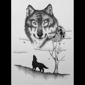 This was done for a friend.  Not exactly sure where he was going to put it.  Forearm I think. #wolftattoo #howlingwolf #wolf #tattoo #forearmtattoos