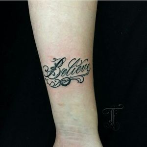 Believe by @taiobatattoo For info or bookings pls contact us at art@royaltattoo.com or call us at + 45 49202770#royal #royaltattoo #royaltattoodk #royalink #royaltattoodenmark #script #lettering #believe