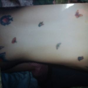 Buterflies for my kids and stepkids#TattoosbyDana By his wife Dot, one session