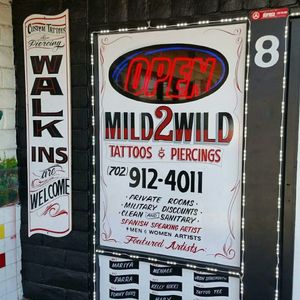 THIS IS THE TATTOO SHOP I WORK AT IN LAS VEGAS NEVADA CAN I GET EVERYONE GO TO INSTAGRAM AND FOLLOW US IT'S @mild2wild_tattoo_