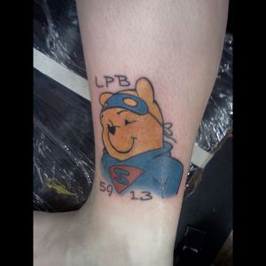 My dad was killed in a motorcycle accident. I got this the day of his funeral. Ya know therapy session before saying good bye. The meaning behind it made everyone that knew us cry. The day i was born he held me and called me pooh bear and i was pooh bear for 25yrs and just as every little girl daddy was my superman.