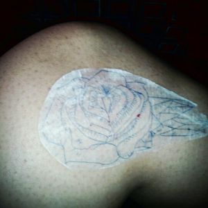 New incoming tattoo made by myself. #rose #crystal #newschool