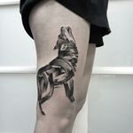 Awesome black paint strokes howling wolf tattoo #dreamtattoo #mydreamtattoo
