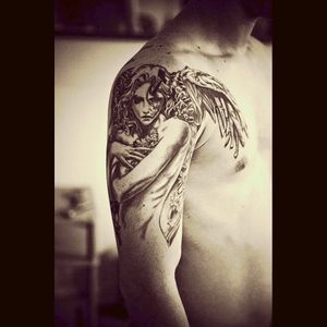 Cash flow needs to start looking on the upside so i can get something like this. #dreamtattoo #guardianangel #crazydetail