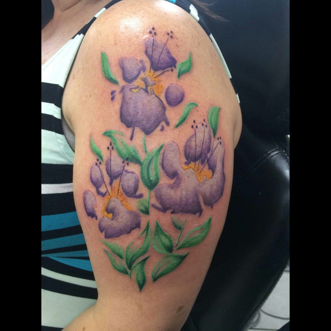 Tattoo uploaded by Tinamarie Carpenter  The flowers are my dogs paw  prints  Tattoodo