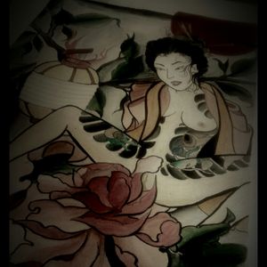 Geisha by me @ceciltdk #tattooapprentice #japanesetattoo #Japaneseinspiredtattoos #traditionaltattoo
