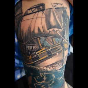 Ship detail #dylanwebertattoos #Tattoodo #ship #nautical