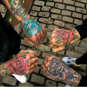 Plans for my hands. Love that blue one. #roses #hands #traditional