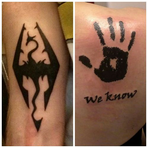 Really wanting a Skyrim tattoo! #skyrim #gamer #dragonborn #weknow #videogametattoos
