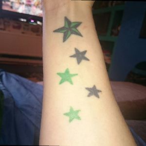 #nautical #star #greenstar #blackstar #wristtattoo