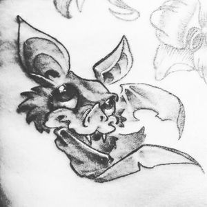 My new school Bat tattoo ! #bat #battattoo #leftleg #flocaketattoo