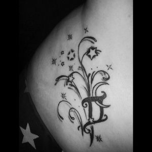 Gemini star sign with moon and stars. May 2013 bristol purple rose tattoo parlour.