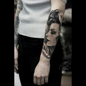 Sort sick black & grey hyper realistic beautiful woman portrait tattoo#dreamtattoo #mydreamtattoo