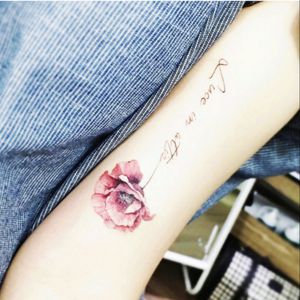 Not mine but I want something like this..❤#beautiful #flower #watercolor #words #tattoo #girlytattoo #loveit