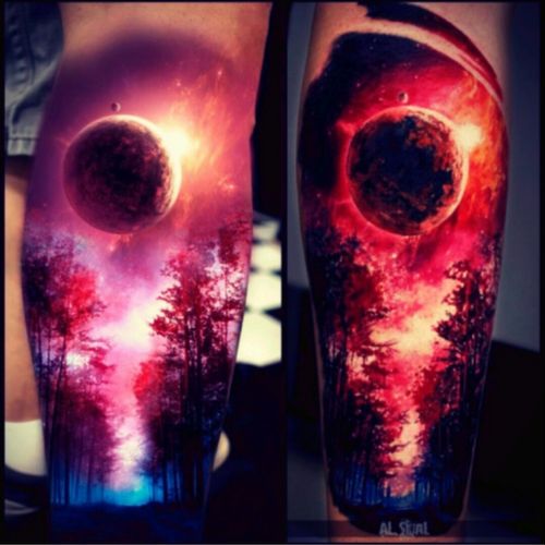 Tattoo Uploaded By Brittany Howard In Omnia Paratus Ready For All Things Dreamtattoo Universe Planets Earth Tattoodo