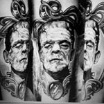 Frankenstein tattoo #frankenstein #dreamtattoo #dark #horror #story #classy #blackAndWhite @amijames
