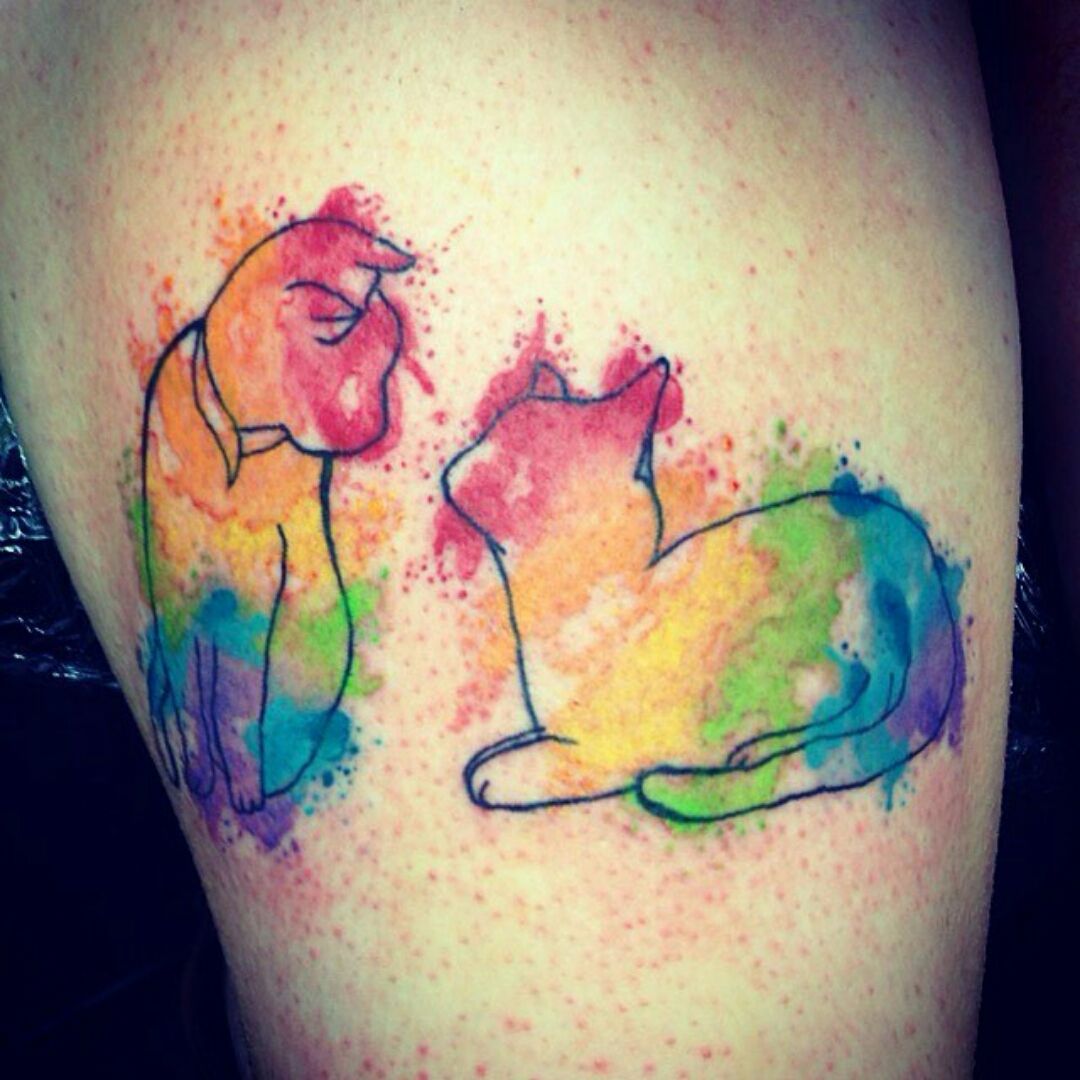 Stephanie Wheatley on Twitter cmclymer This is my latest tattoo I  wanted a rainbow bridge that wasnt super cheesy Each of the three paw  prints symbolize a cat Ive had to say