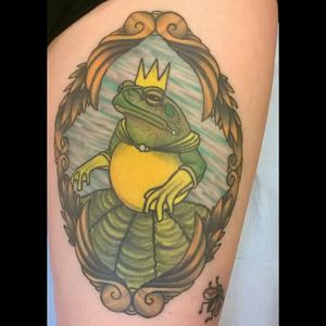 #thightattoo #NickBryant #wolfantlers #coloradorivertoad #toad #disneyprincess #Belle #neotraditional #toadtattoo