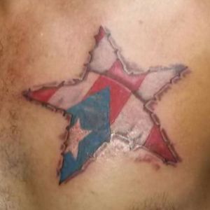 Puerto Rican star flag tattoo