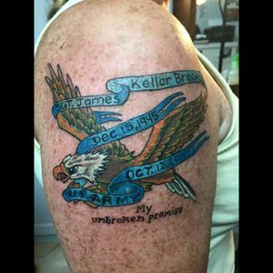 Eagle memorial tattoo purposely facing wrong way as per clients request