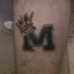 First tattoo done by a friend starting off #M #crown #blue