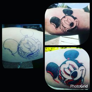My zombie Mickey Mouse love it💚#Crazy #Funny #Fun #tattooedgirls #tattoos #tattoo #tattooed #tattooart #tattooedmom #InkedGirl #ink #inky #inked #InkedDevil #DutchGirl #PiercedGirl #piercings #piercing #piercingaddict #Glasses #BlackRedHair #Skulls #Skull #666 #Satan #Pentagram