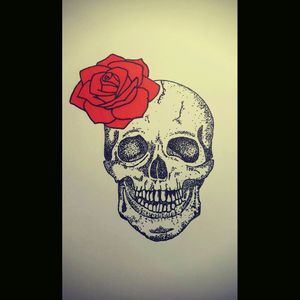 #skulltattoo #skull #dotworktattoo #dotwork #flower