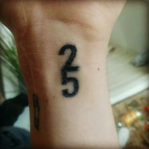 Selfmade 25 as 25th tattoo :) still healing