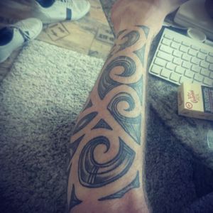 Left leg, maorie tattoo, made in new zealand! <3