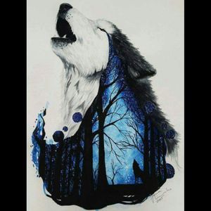 Next tattoo to be done in 4 weeks time cant wait #nexttattoo #bookedin #wolves #woods #potrait #colour #black&white #thigh #legpiece #excited