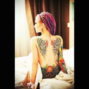 #tattoo #Back #Tattoo 🌹🌸👯💮😍
