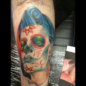 Day of the dead female tattoo.