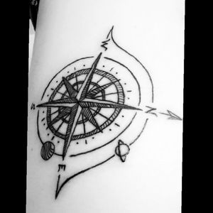 My first tattoo #compass  #newink #firsttattoo #planets #bow  #small #bulgaria