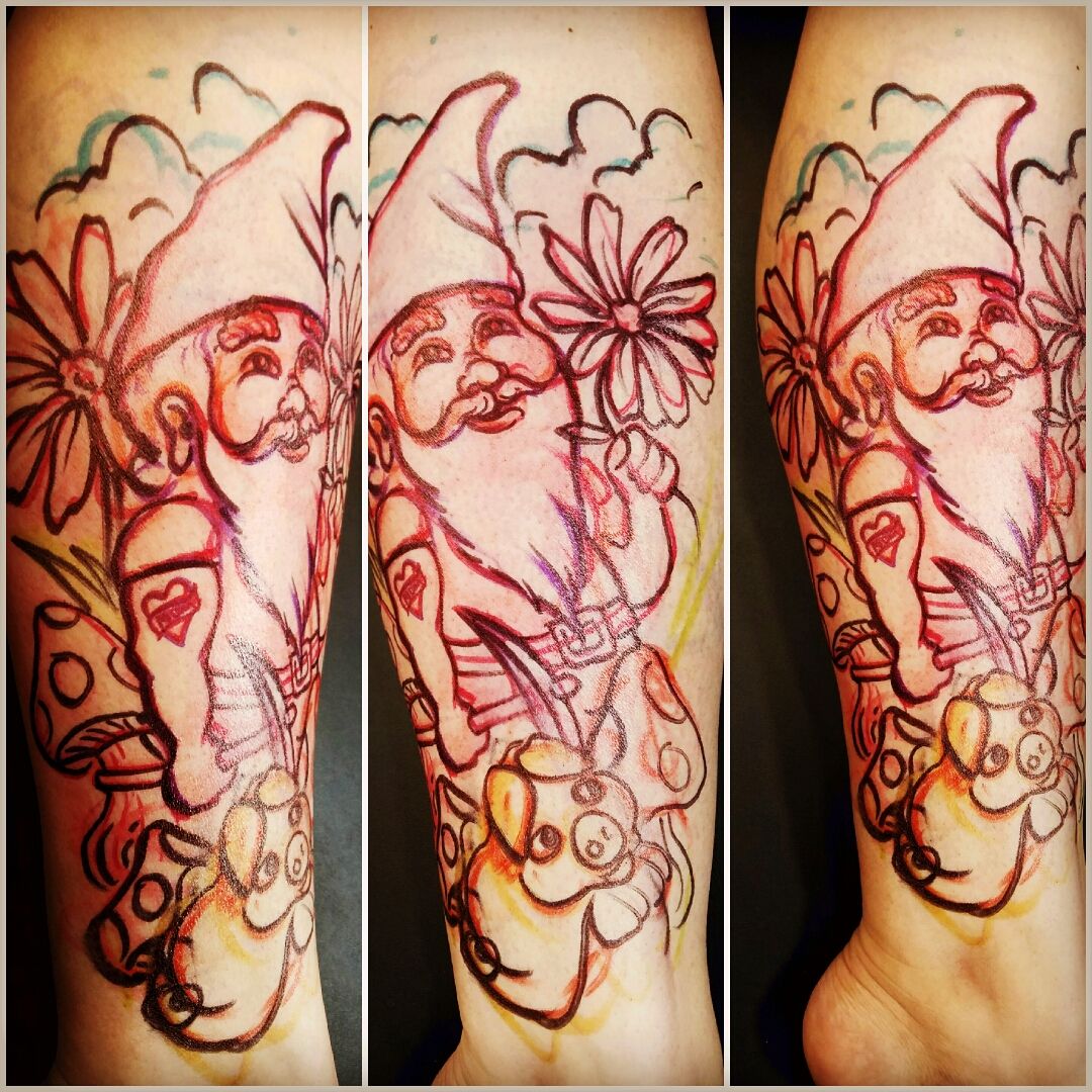 Tattoo uploaded by Krista • Sharpie Gnome by Casper Geist  #DixieStationTattoo #gnome • Tattoodo