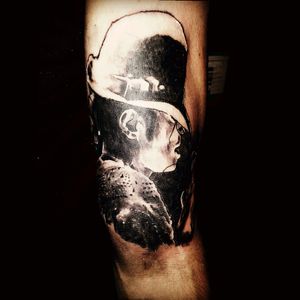 Black n grey Michael Jackson Tattoo. #Intenzetattooink  #michaeljackson #blackandgrey  #realistic #music
