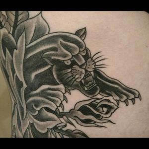Healed pic of the panther and rose #LindseyCarmichael did on my ribs.