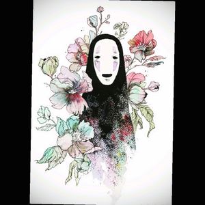 Omg. I fell in love 😻 #studioghibli #noface #sketch #sketchtattoo #flowers #inspiration #awesome #drawing