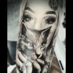 #onyxtattoo #belgrade #TattooGirl #girlytattoo #cattattoo #cat #sleeve