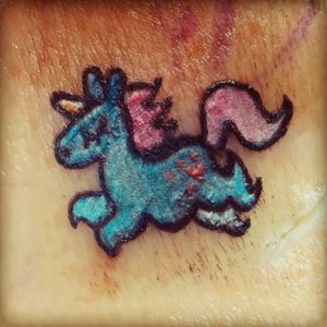 My cute unicorn design during my tattoo practice of today #tattoobeginner #unicorn