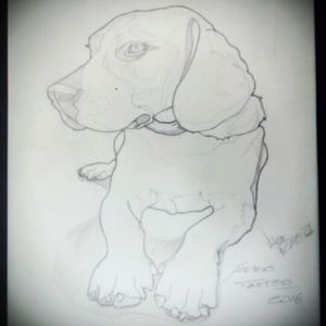 Beagle drawing tattoo. #drawing #beagle #tattoo #dogtattoo