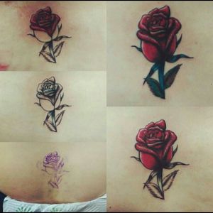 Realistic rose - 1st realistic tattoo I've made #tattoo #linework #shading #colortattoo #realistictattoo #rosetattoo #process #lowerbacktattoo #tattooedgirl #inkedgirls #CostaRicaTattoo #AndrésPeñaTattoos