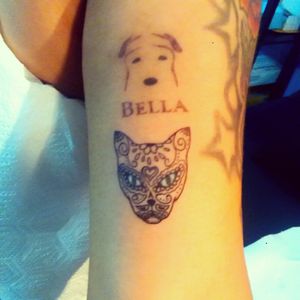 Small and detailed sugar skull cat#tattoo #linework #coloring #smalltattoo #detailedtattoo #sugarskull #catlover #pettattoo #tattooedgirl #inkedgirls #armtattoo #femeninetattoo #CostaRicaTattoo #AndrésPeñaTattoos
