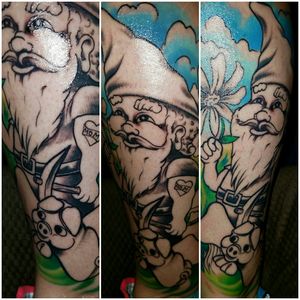 Background and shading. by Casper Geist #gnome #DixieStationTattoo
