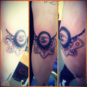 #pipobazinga #tattoo #ink #elbowtattoo #religioustattoo #eyetattoo #mandalatattoo #blackandgreytattoo #tattooapprentice
