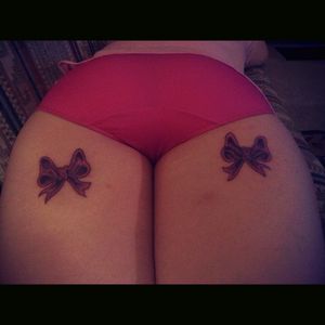 Tattoo on me done by Timmy Gibbs. #bowtattoo #bow #pinkbow #girly #cute