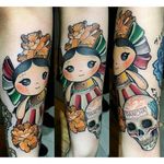 Precioso tatuaje por IgnisInk en la bella Miranda Ibáñez. / Gorgeous mexican themed tattoo by IgnisInk on beautiful Miranda Ibáñez's arm.#nofilter #mexicantattooartist #tatuadoresmexicanos  #ignisink #mexicandolltattoo