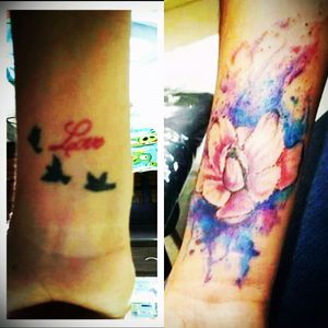 Cover up watercolor lotus #lotus #coverup #lotustattoo #watercolor #watercolorlotus