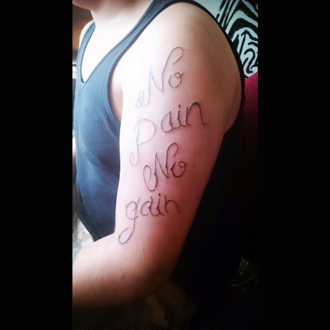 No Pain No Progress tattoo lettering  hautedraws