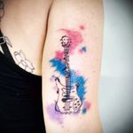 Tattoo... guitar... watercolor... MonalisaStudioTattoo...