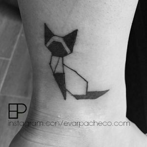 #tattoo #cat #cattattoo #origami  #blackworktattoo  #lines